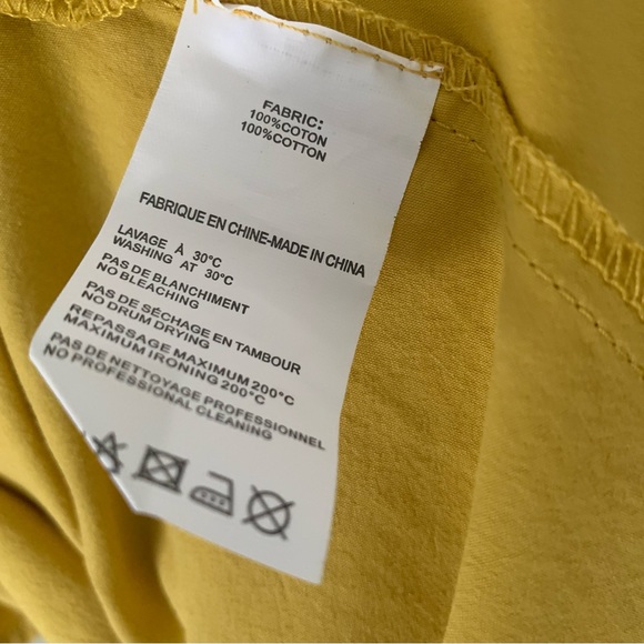 Molly Bracken Mustard Yellow Cotton Trapeze Midi Dress - Picture 3 of 6